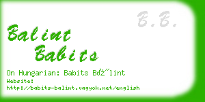 balint babits business card